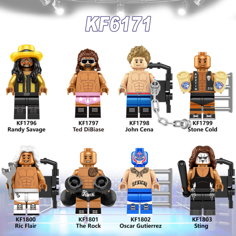 Wrestler Randy John Steve Minifigures - Model: KF6171 - Image 11