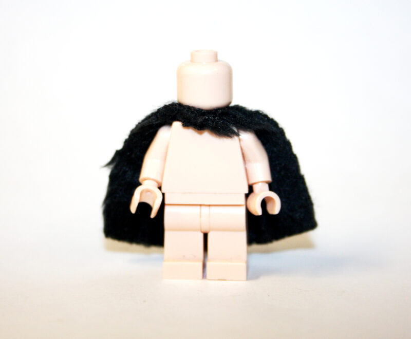 Black Fur Coat Cape for Minifigure