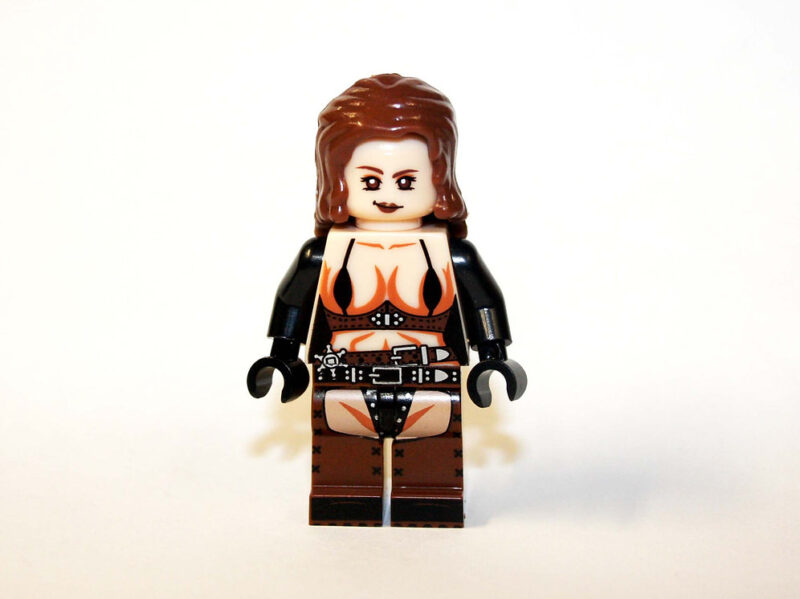 Biker Girl Minifigure - Brown Hair, Woman's Figure