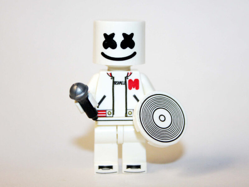 Marshmello DJ Minifigure - Premium Music Collectible (White & Red Jacket)